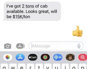 Example of Thumbs Up Emoji in Text Conversation